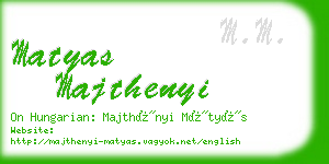 matyas majthenyi business card